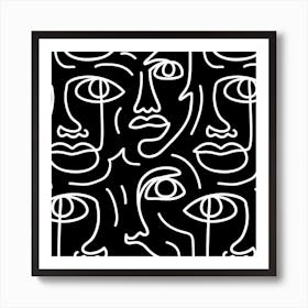 Faces Outlined Art Print
