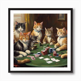 Poker of the Litter Art Print