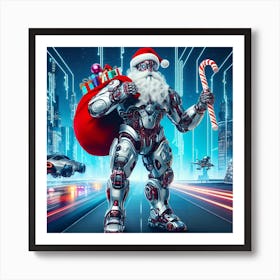 Robot Santa 1 Art Print