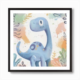 Cute Muted Apatosaurus Dinosaur   2 Art Print