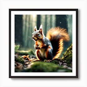 Squirrel In The Forest 192 Art Print