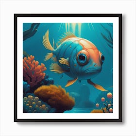 Shocked Fish Art Print