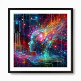 Abstract Human Brain Art Print