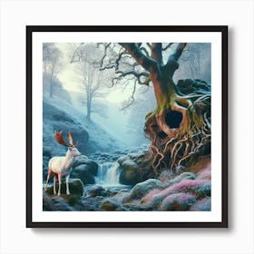 Deer In The Forest 34 Art Print