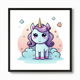 Cute Unicorn 615 Art Print