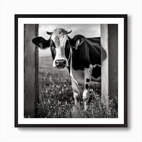 Cow in the feild Art Print