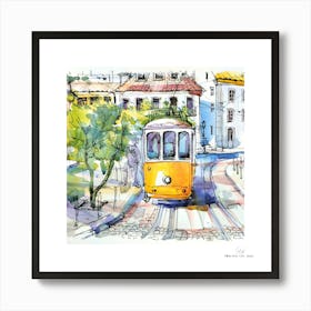 Lisbon Tram.A fine artistic print that decorates the place. Art Print