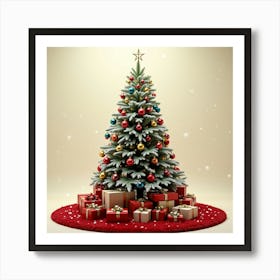 Flux Dev A Majestic Snowcovered Christmas Tree Stands Tall Its 1 Art Print