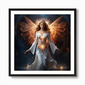 Angel Of Fire lady dress Art Print