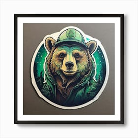 Bear Sticker Art Print