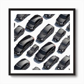 Black Mercedes Benz Cars Art Print