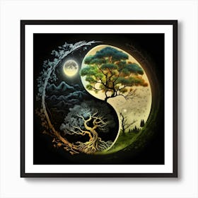 Yin Yang Tree Art Print