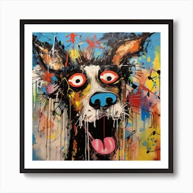 Abstract Crazy Whimsical Dog Art Print