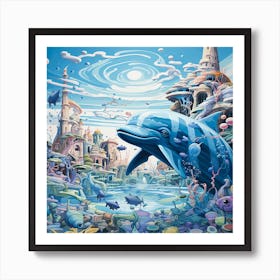 Dolphin In The Sea Art Print