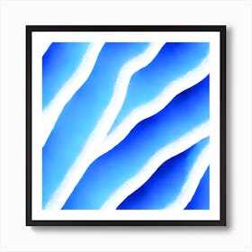 Blue And White Waves Art Print