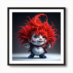 Leonardo Signature A Mischievous A 3d Hd White Cute Crazy Red 1 Art Print