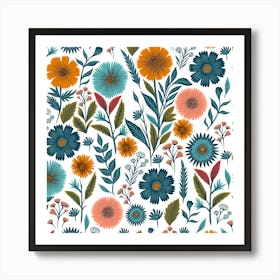 Colorful Flowers Art Print