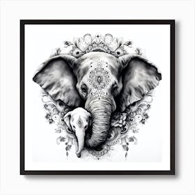 Elephant Series Artjuice By Csaba Fikker 003 Art Print
