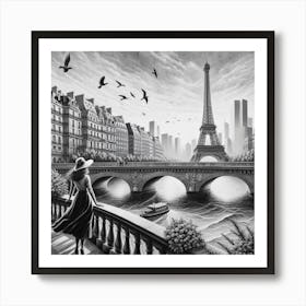 Paris In Black And White Art Print