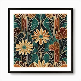 Deco Floral Pattern Poster