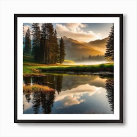 Sunrise In The Mountains 9 Art Print