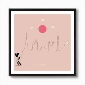 Tokyo Skyline Kite Art Print