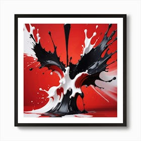 Black And White Splash 3 Art Print