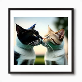 Cat Kiss Art Print