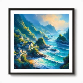 Village By The Sea Art Print