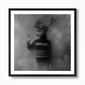 Animals in My Room (Deer) Art Print