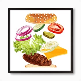 Burger Illustration Art Print