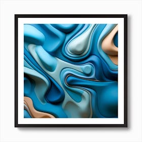 Abstract Abstract Background. 3d Art. Clay Canvas: Ordered Abstraction Meets Natural Forms in blue Art Print
