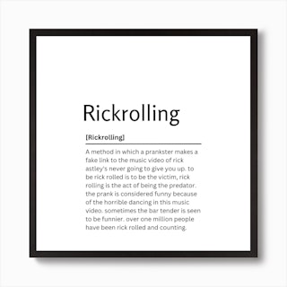 rickroll funny dQw4w9WgXcQ | Art Board Print