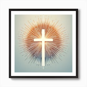 Cross With Sunburst Art Print