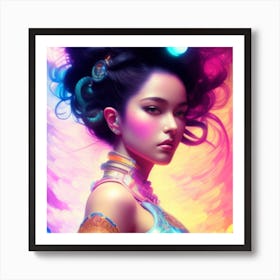 a cybernetic goddess Art Print