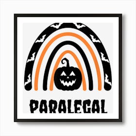 Paralegal Autumn Fall Halloween Spooky Pumpkin Rainbow Art Print