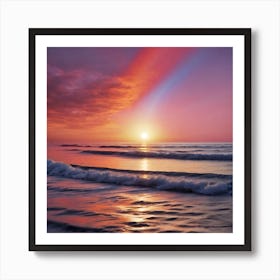 Sunset Over The Ocean Art Print