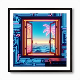 Neon Window Art Print