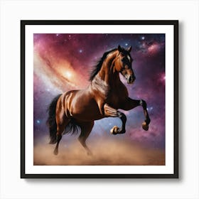 Horse In Space Art Print