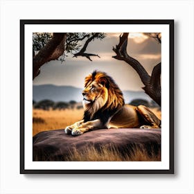 Lion In The Wild 2 Art Print