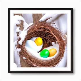 Easter Eggs In A Nest 30 Art Print