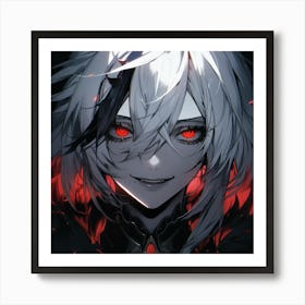 Anime Girl With Red Eyes Art Print