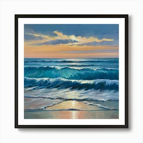 Sunset At The Beach Art Print