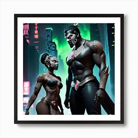 Shadows of the Urban Abyss: The Rise of the Midnight Titan Art Print