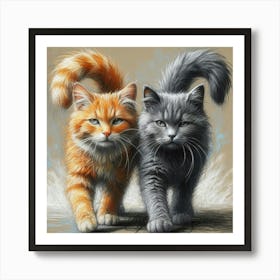 Two Cats 3 Art Print