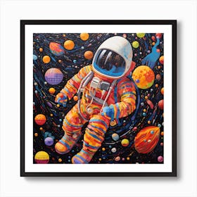 Astronaut In Space Art Print