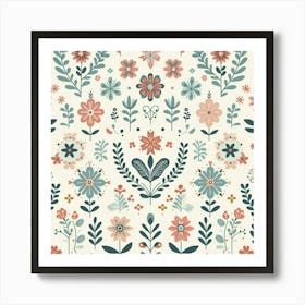 Ethnic Floral Pattern 4 Art Print