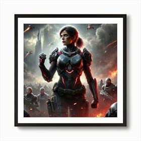 A Powerful Sci Fi Scene Showcasing Zoya Nightshade Indomitable Will Art Print