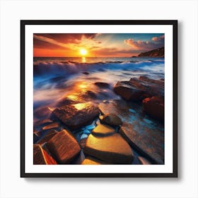 Sunset On The Beach 862 Art Print