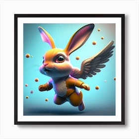 Bunny With Wings 1 Art Print